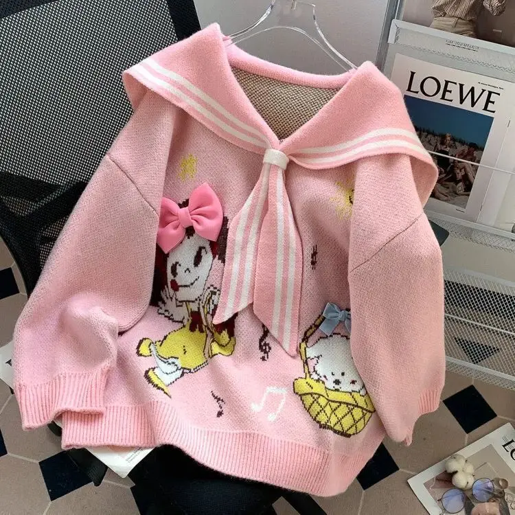 Пуловер Catoon Свободная Стильная Осенне-зимняя Верхняя Одежда Для Ленивых Женщин