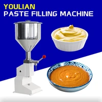 a03 hand pressure manual quantitative bottle yellow mustard sauce honey cream liquid perfume vial cosmetic paste filling machine