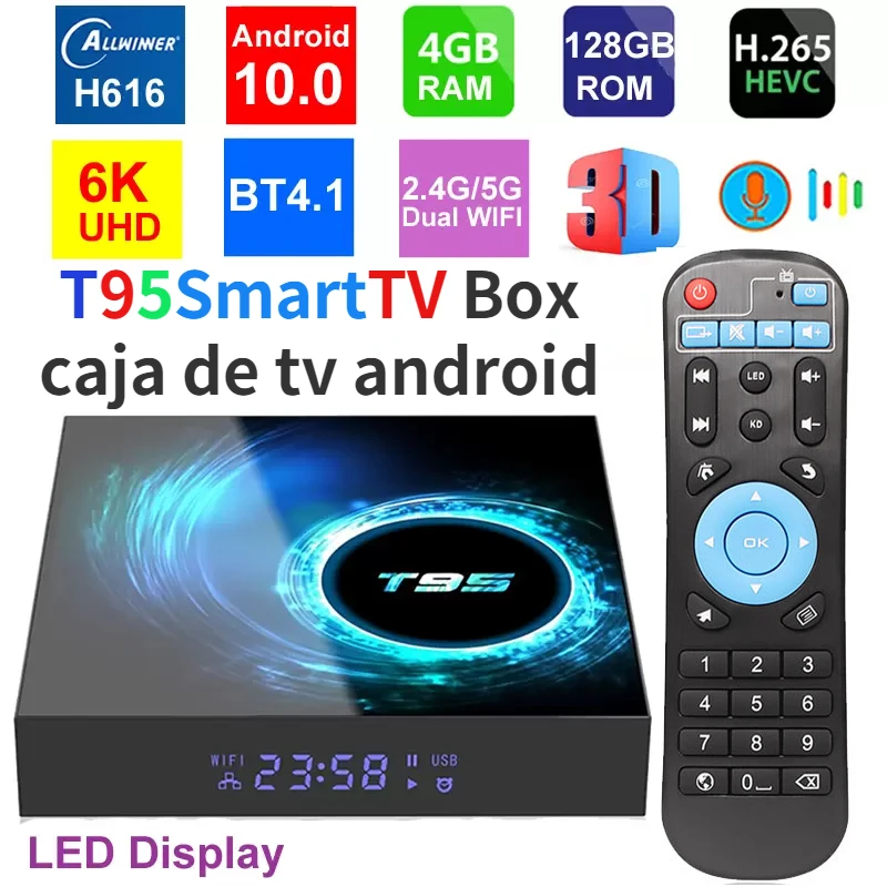 

Allwinner H616 4K Smart TV Box Android 10.0 T95 64GB 32GB 16GB Quad Core 2.4G WIFI OTT Plus Premium 4K