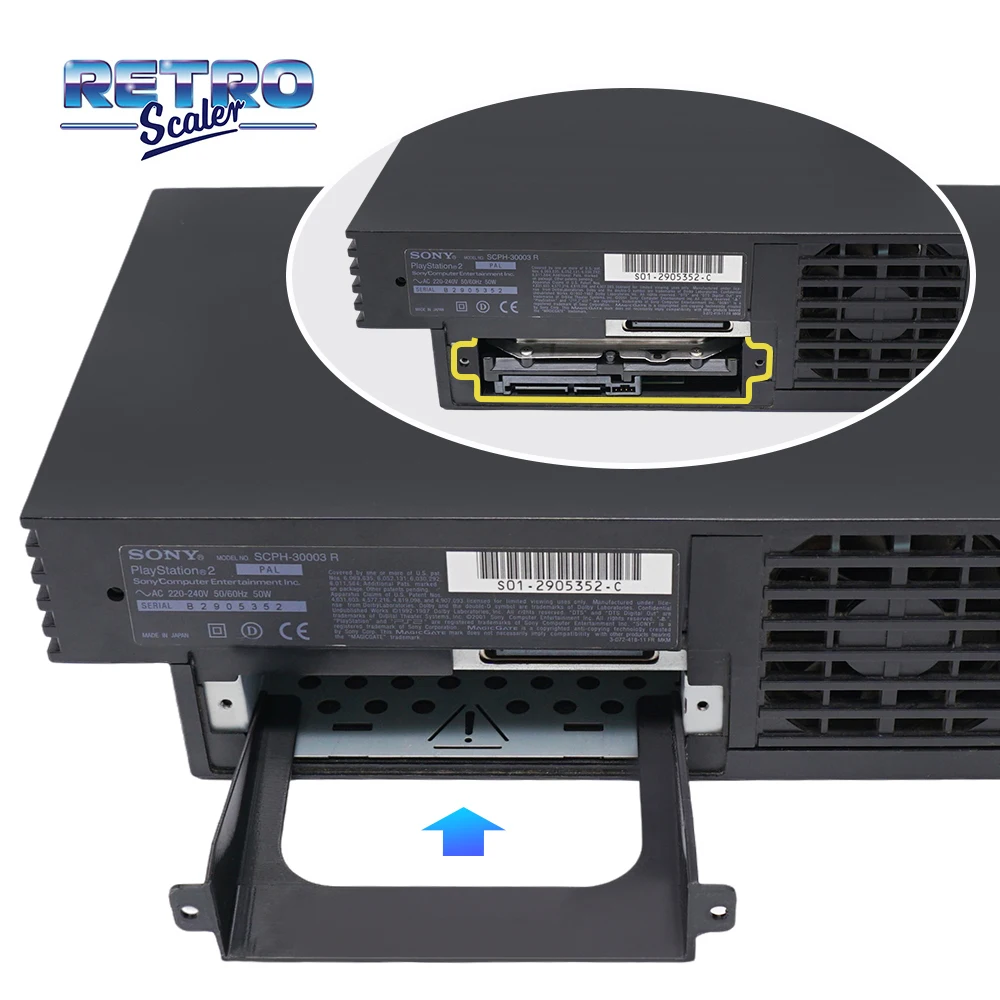 

RetroScaler 3.5 Inch 3D Printed SATA HDD IDE Hard Drive Bracket for PlayStation 2 PS2 SCPH-30000 and SCPH-50000 Console
