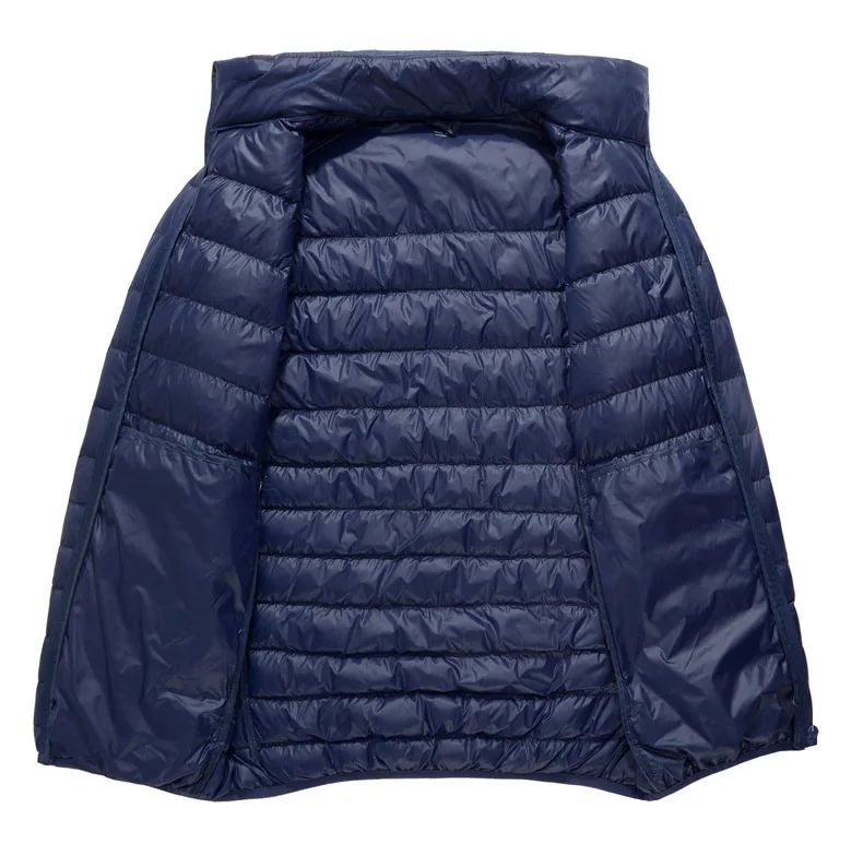 Winter Men's Stand Collar Down Jacket Ultra Light Windbreaker Feather Lightweight Portable Warm Coat Clothing Black Blue Gray