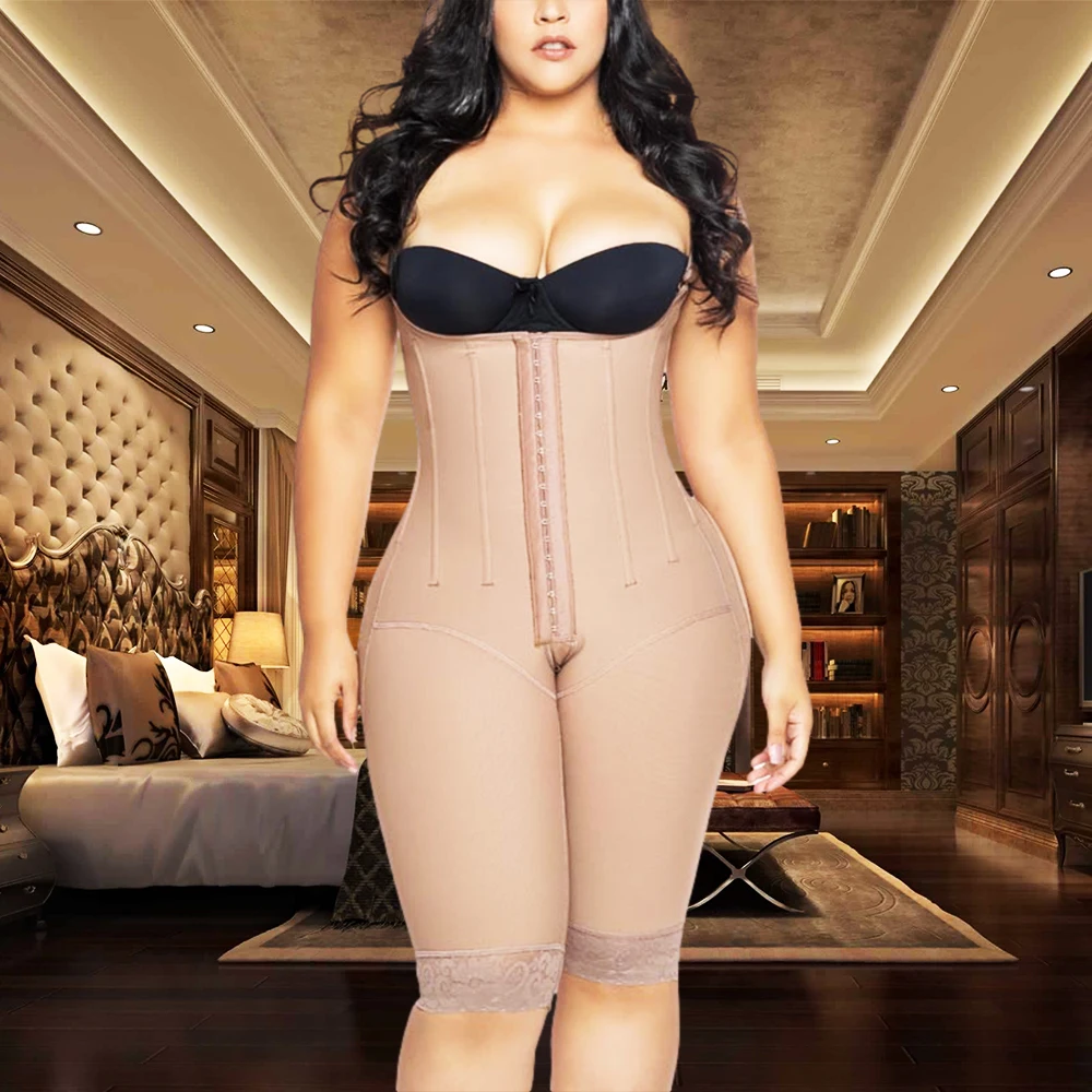

Women's Postpartum Corset Trainer Corset One Piece Front Open for Breastfeeding and Below Knee guaine amincissante femme
