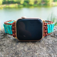 boho apple watch band 38 44mm natural stone imperial jasper beads bracelet strap for iwatch series 1 7 women wristband dropship