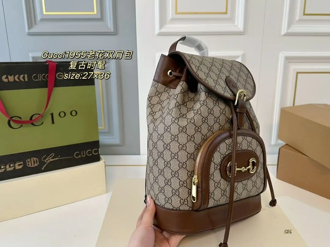 точная копия 1:1 Женская Большая Сумка С Принтом Gucci
