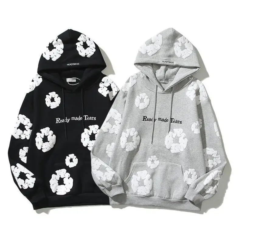 

Grey Men's Denim Tears The Cotton Wreath Sweatshirt Unisex Oversized Hoodies Design Hoody Fashion Hip Hop Hooded Sweatshirt