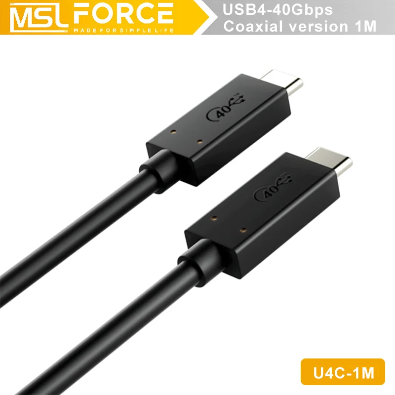

USB4 Type C Thunderbolt 4/3 Coaxial Cable 100W PD Fast Charge 40Gbps 5A 8K@60Hz USB Type-C Data Cable for Macbook Pro U4 SSD