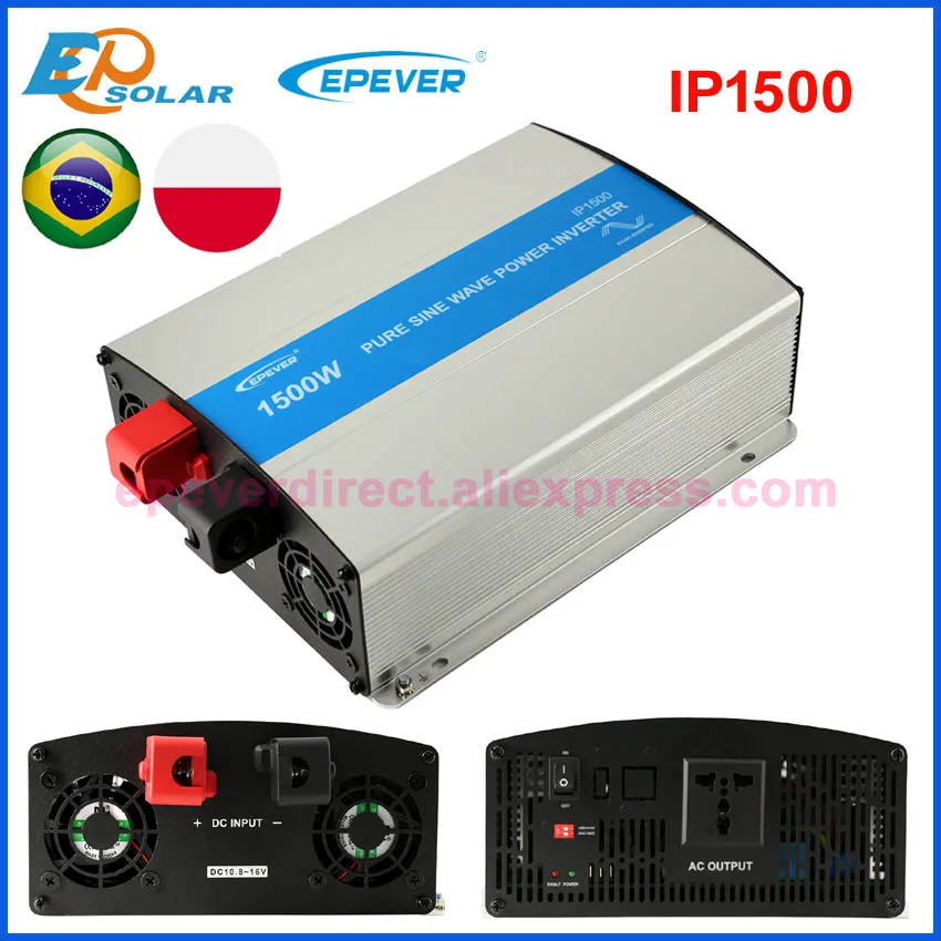 

EPever 1500W IPower Pure Sine Wave Inverter 12V/24V Input 110VAC 120VAC 220VAC 230VAC Output 50HZ 60HZ High Efficiency Converter