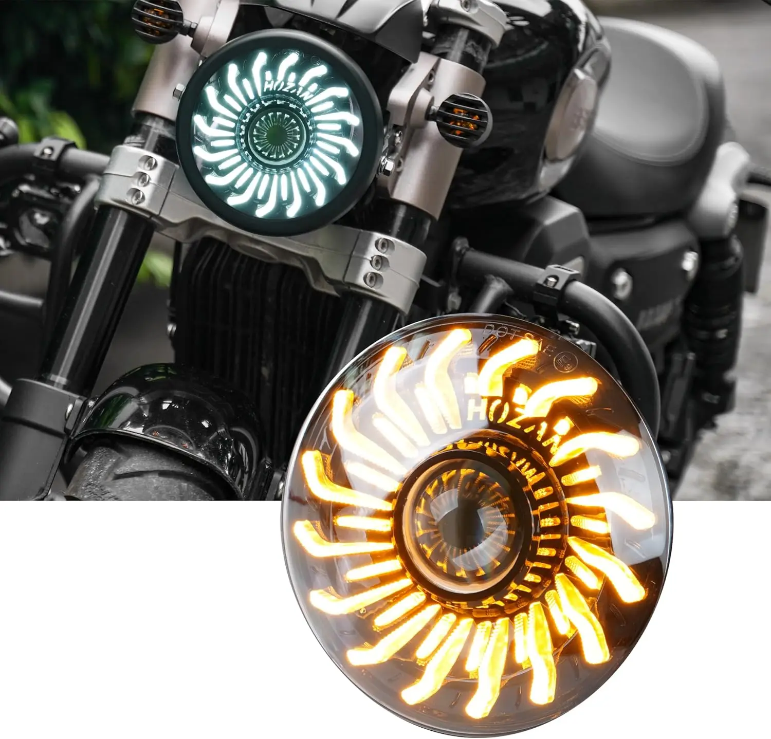 

5-3/4 5,75-дюймовая круглая светодиодная фара подходит для Harley Davidson Dyna Street Bob Super Wide Glide с фарами Lo/Hi Beam Project
