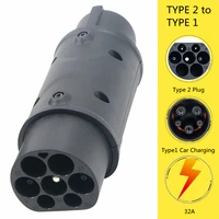 Electric Vehicle Charging Connector Type 2 to Type 1 EV Adapter SAE J1772 Socket Type 1 to Type 2 EVSE Adaptor for Car Chargers