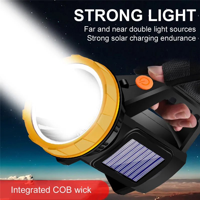 25000Lm Rechargeable Flashlight 18650 High Power Lled Flashlights 5000000 Outdoor Solar Lamp Strong Light super Waterproof