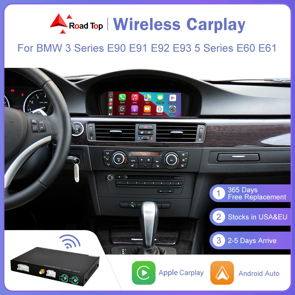 Беспроводной CarPlay для BMW 3 серии E90 E91 E92 E93 5 серии E60 E61 2008-2013 Android Авто Carplay Mirror Link AirPlay USB плеер