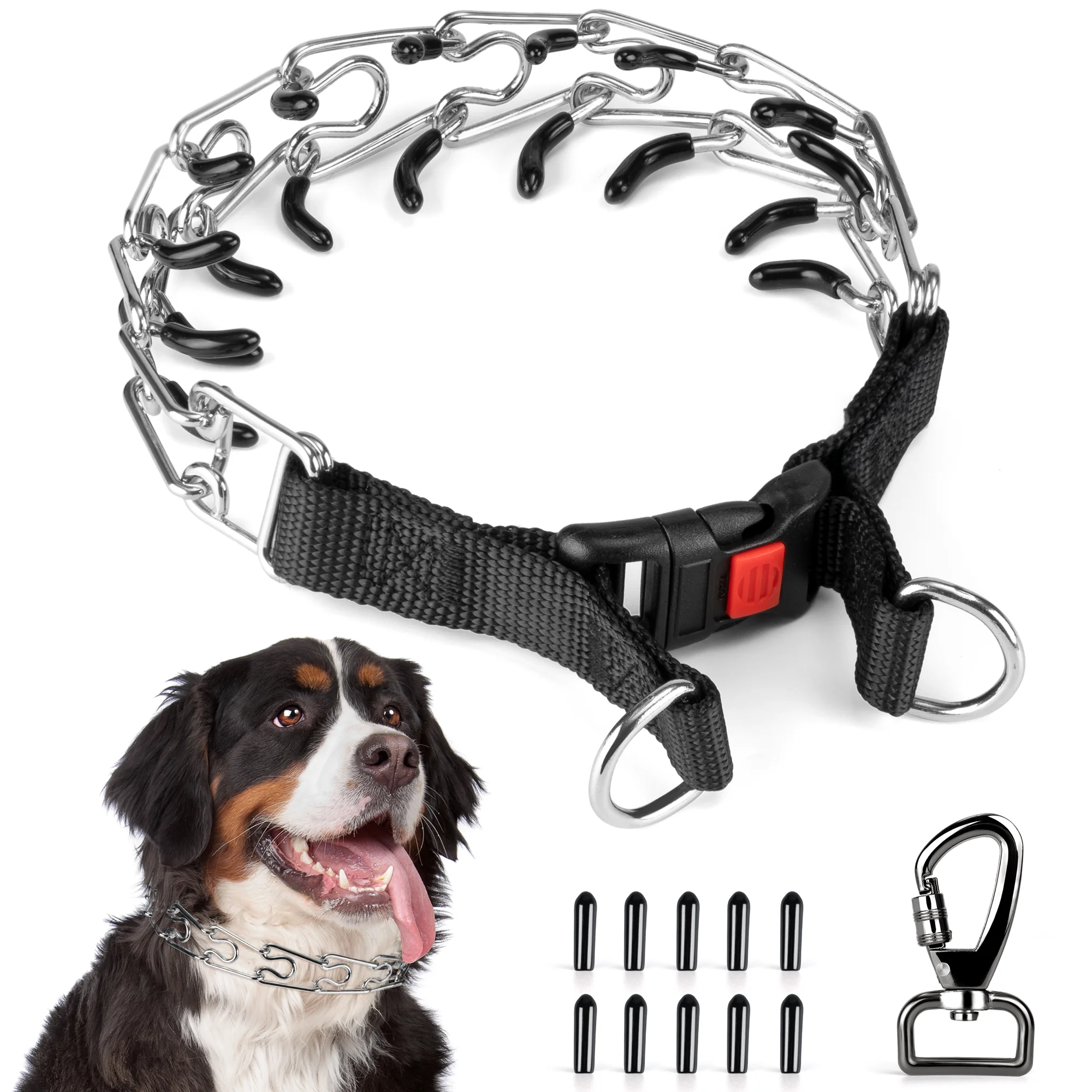 

Dog Training Collar With Comfort Rubber Tips Safe Stainless Steel Adjustable Detachable Stainless Steel Pet Collar Pet Supplies