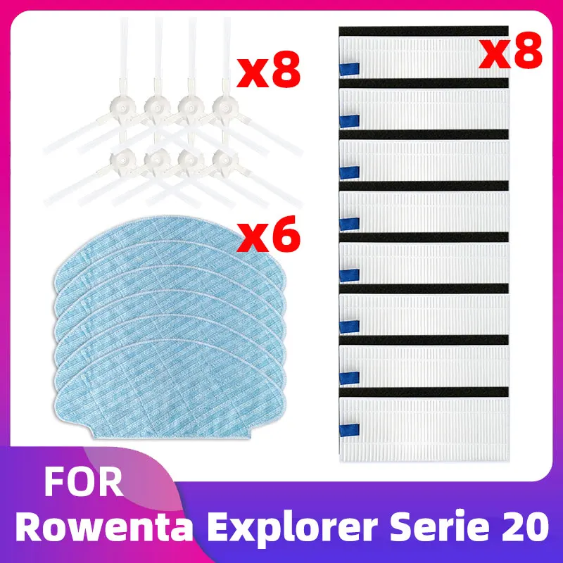 Pour Tefal Rowenta Explorer x-plorer série 20 40 50 aspirateur filtre Hepa brosse latérale nettoyeur
