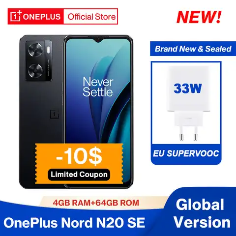 Смартфон OnePlus Nord N20 SE, 4 + 64 ГБ, 33 Вт, аккумулятор 5000 мАч, двойная камера 50 МП, дисплей 6,56''