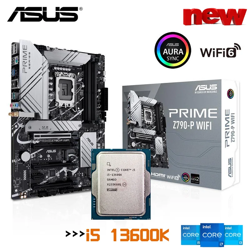 

Процессор Intel Core i5 13600K комбинированный с ASUS PRIME Z790-P WIFI DDR5 USB PCI-E 5,0 LGA 1700 Материнская плата Intel Z790 двухканальный