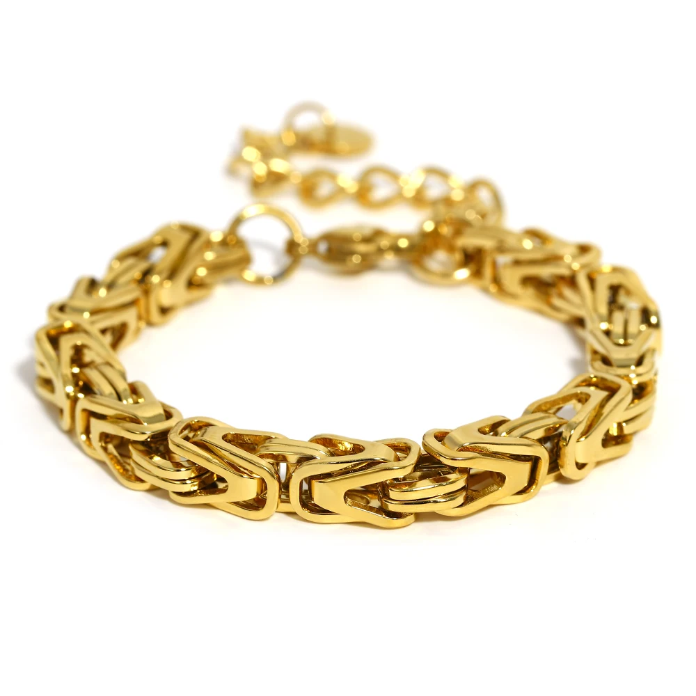 

Vintage Byzantine Chain Bracelet For Men Women Gothic Religious Gold Chunky Link Bangle Wristband Classic Titanium Steel Jewelry