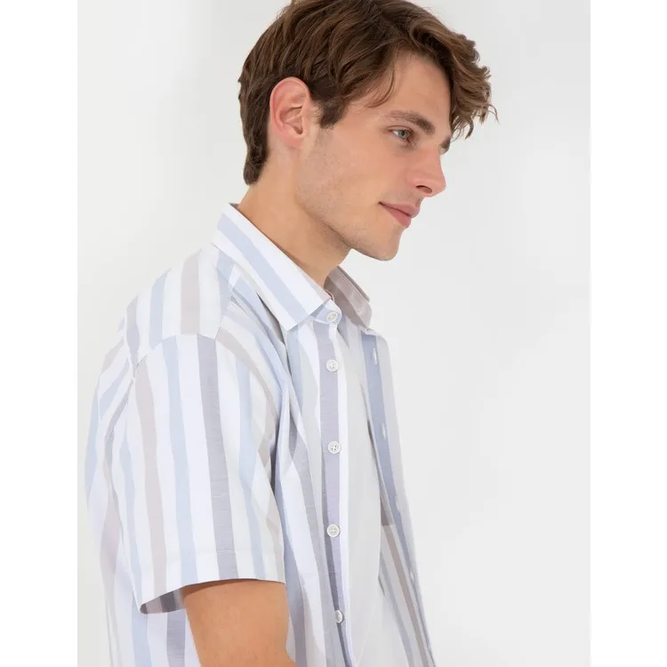 Pierre Cardin Мужская серая рубашка регулярного кроя 50249668-VR024 Pierre Cardin Мужская серая рубашка регулярного кроя 50249668-VR024