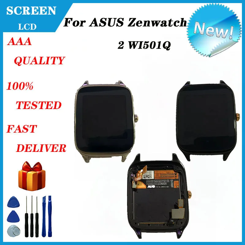 

1,63 дюймовый OLED-экран для ASUS Zenwatch 2 WI501Q, ЖК-дисплей, экран с рамкой и сенсорным экраном, дигитайзер для ASUS Zenwatch 2