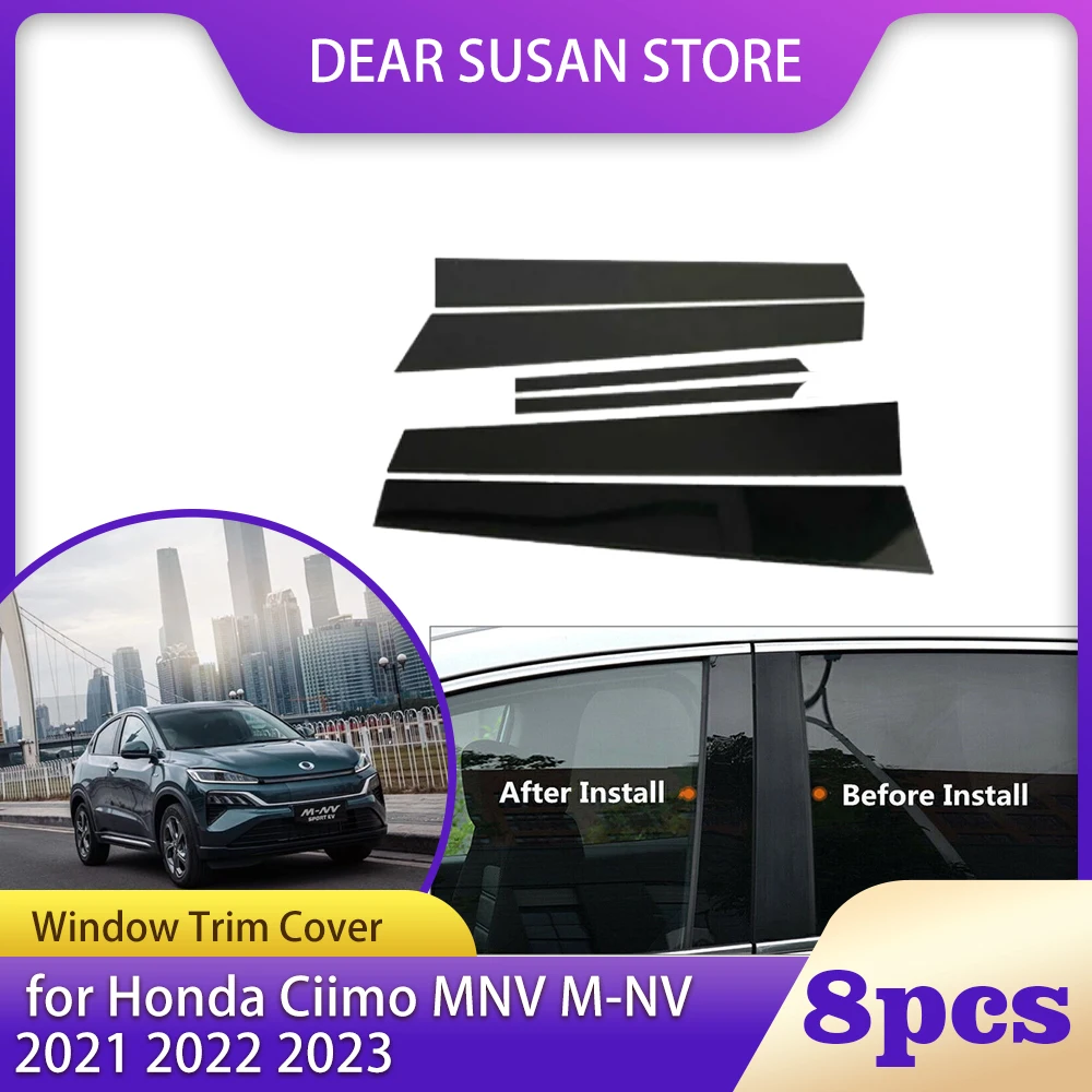 

8pcs Car Window Trim Cover for Honda Ciimo MNV M-NV 2021 2022 2023 Parts B C Column Pillar Posts Door Sticker Decal Accessories