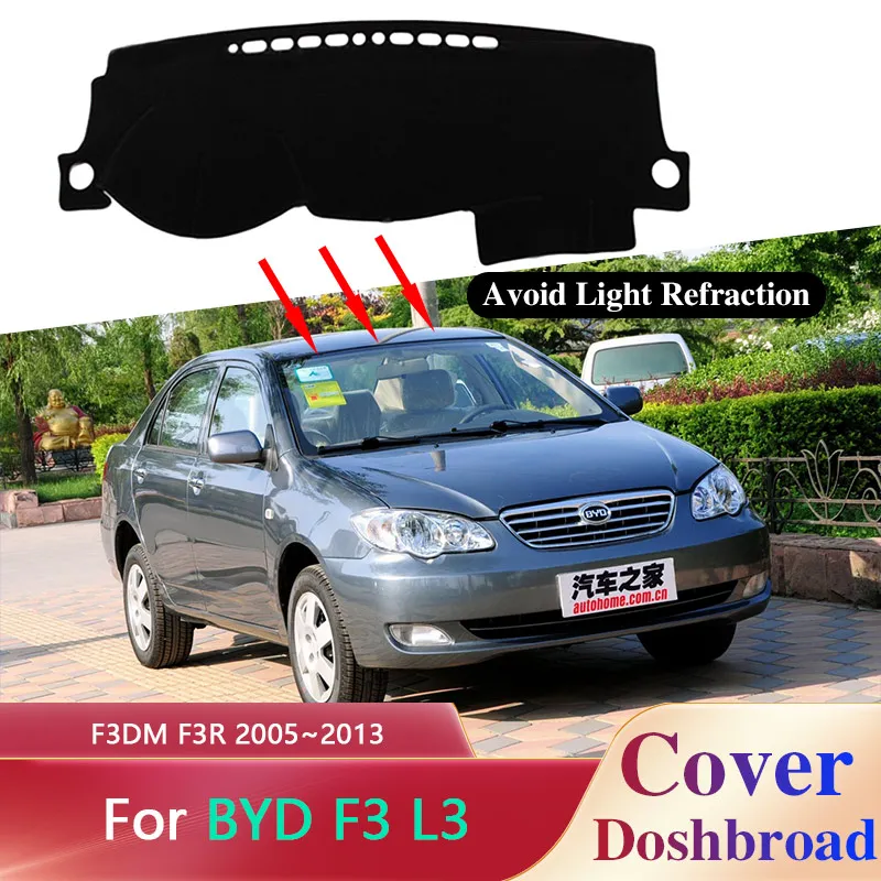 

Car Dashboard Cover Mat for BYD F3 L3 F3DM F3R 2005~2013 Sunshade Anti-dirty Anti-sun Sticker Pad Rug Accessories 2006 2007 2008