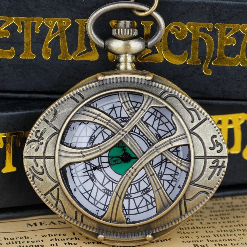 

Bronze Hollow Eye Quartz Pocket Watch Pendant Collection Personality Boys and Girls Birthday Commemorative Gifts
