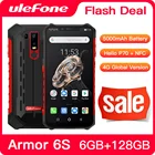 Ulefone Armor 6 телефон смартфон телефоны смартфоны  Android 8.1 водонепроницаемый IP68 NFC 6GB+128GB глобальная версия