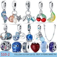 plata charms of ley 925 love beads pendant fit pandora charms bracelets diy women original jewelry summer ocean series new