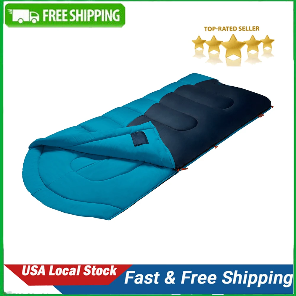 

Montauk 40°F Big and Tall Sleeping Bag, Deep Ocean 4 Season Warm Envelope Backpack Outdoor Travel Hiking Sleeping bag