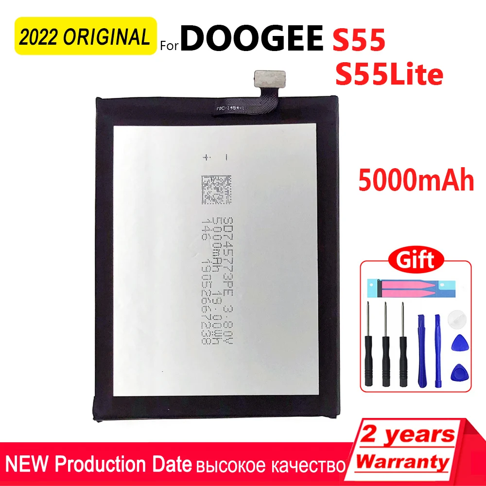 100% Оригинальная Аккумуляторная батарея 5000 мАч для Doogee S55, сменные батареи для телефона Doogee S55 lite + Бесплатные инструменты