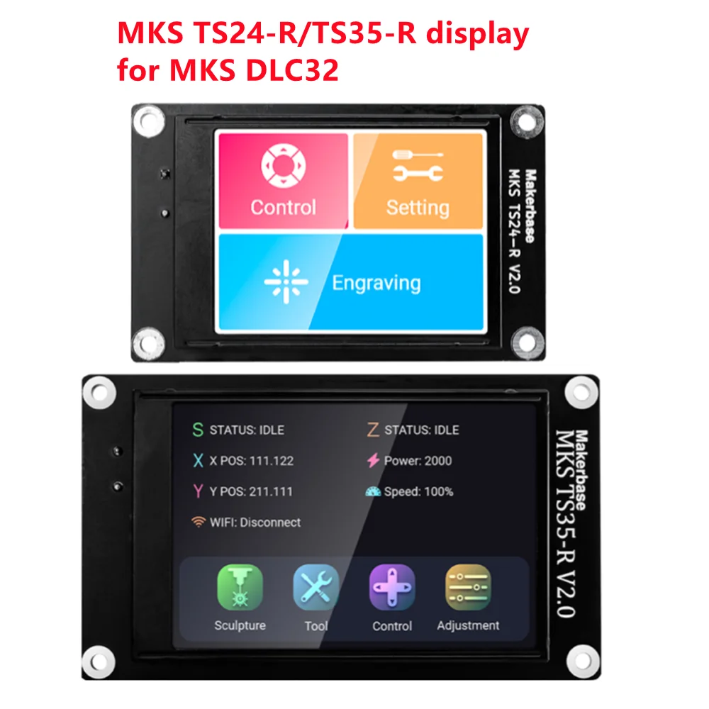Tela de exibição  Makerbase Mks Ts35 Ts24 Tela Sensível ao Toque Ts3.5 Ts2.4 Tft Lcd Escudo para Mks Dlc32 V2.0 Cartão de Controle 32 Bit Cnc Controlador Offline
