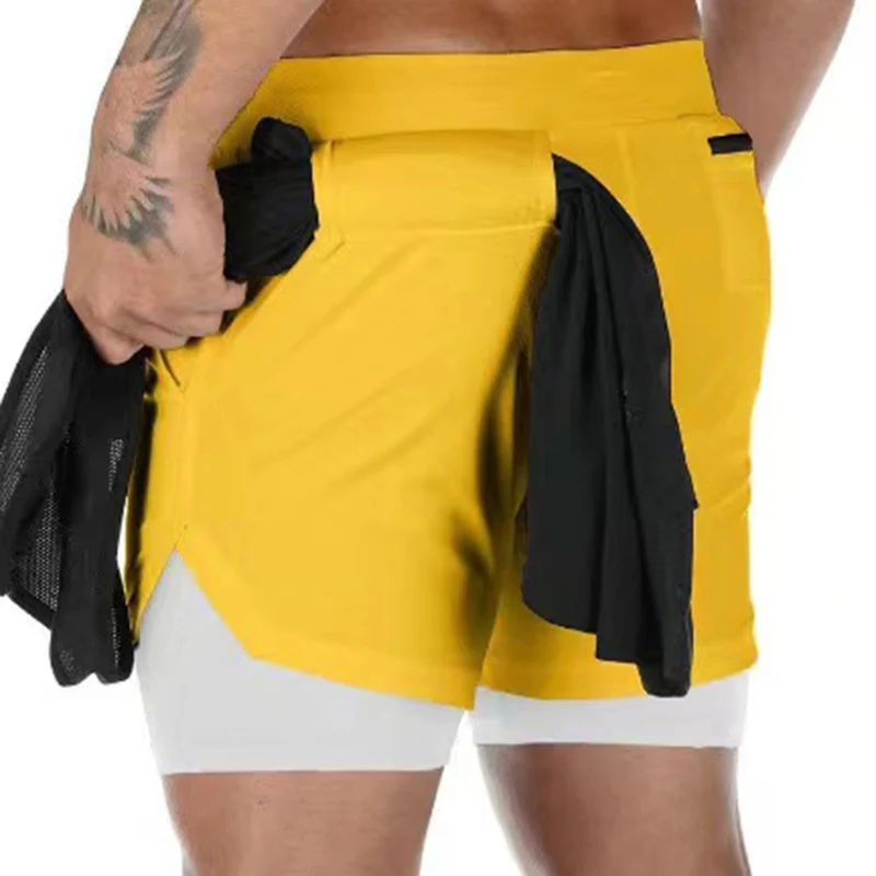 Шорты спортивные быстросохнущие 2 в 1 для бега