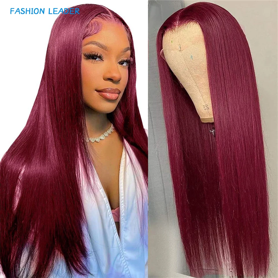 

99J, бордовые, кружевные передние парики из человеческих волос для черных женщин, бразильские волнистые волосы без повреждений, парики HD на сетке, передние, прямые парики на сетке