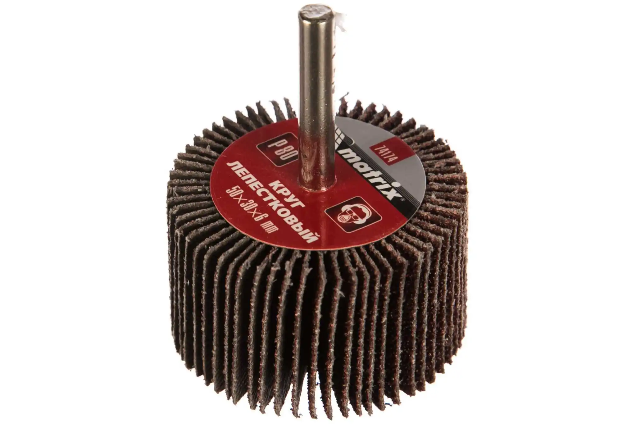 Круг лепестковый (50x30x6 мм; P 80) для дрели MATRIX 74174