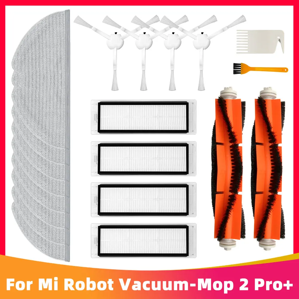 For Mijia 1T Xiaomi Robot Vacuum-Mop 2 Pro Plus + STYTJ02ZHM Hepa Filter Mop Rag Main Side Brush Replacement Robot Vacuum Parts