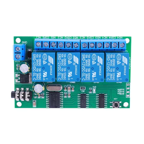 AD22B04 4-КАНАЛЬНЫЙ декодер тонального сигнала DTMF Реле дистанционного управления Без блокировки /Самоблокирующееся/ Блокирующее /с временной задержкой для Умного дома