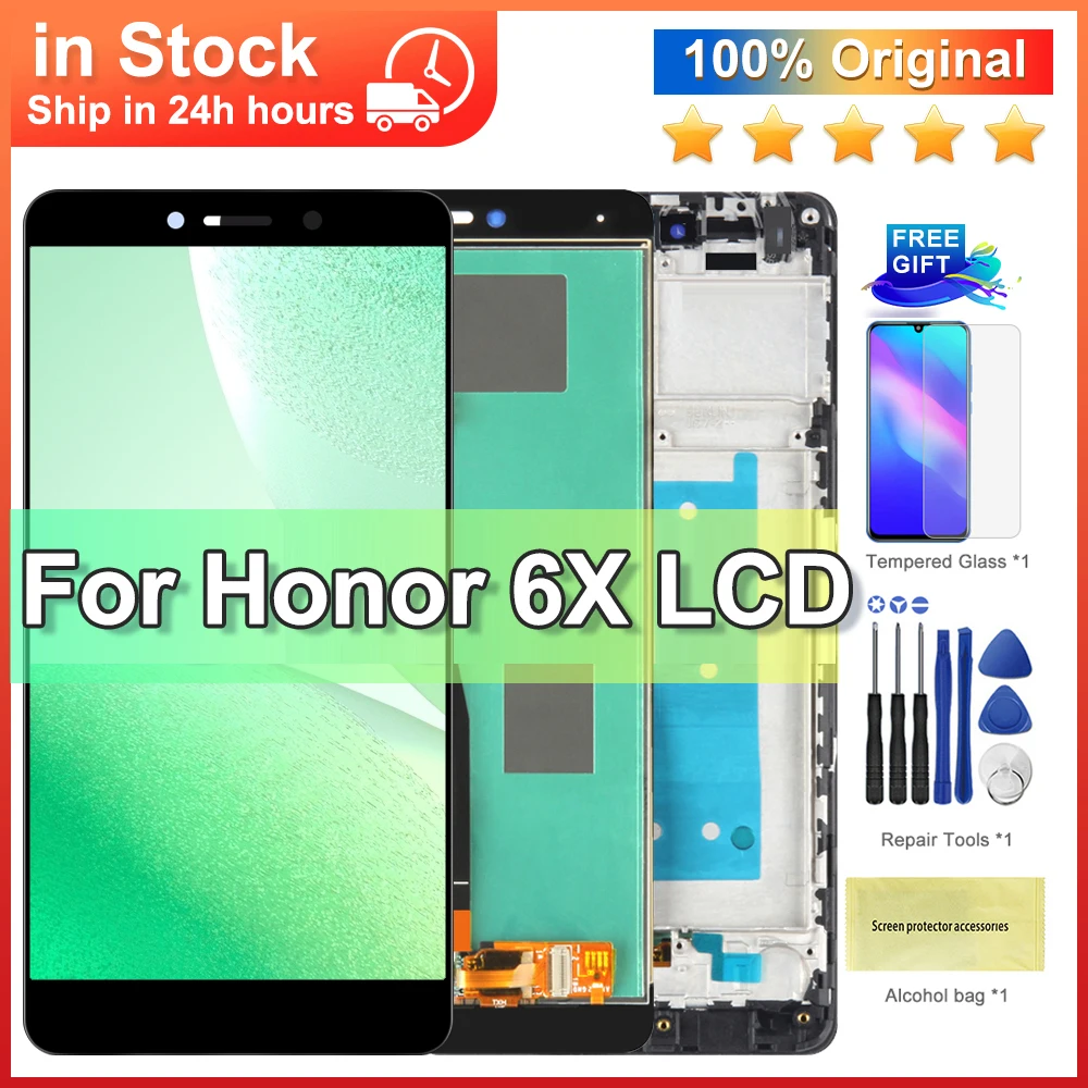 5,5 'оригинальный для Honor 6X, ЖК-дисплей, фото с рамкой, запасная деталь 5,5 'оригинальный для Honor 6X, ЖК-дисплей, фото с рамкой, запасная деталь