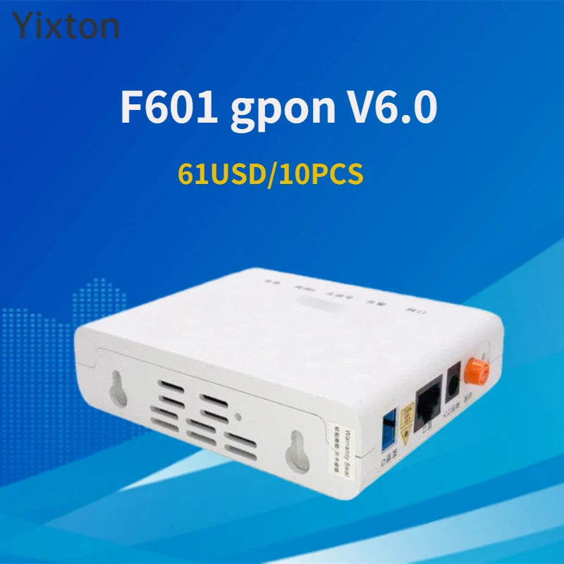 

Б/у 10 шт. Gpon Onu ONT F601 1GE Wlan upc 6,0 версия домашнее сетевое оборудование Ftth SM английская версия бесплатная доставка