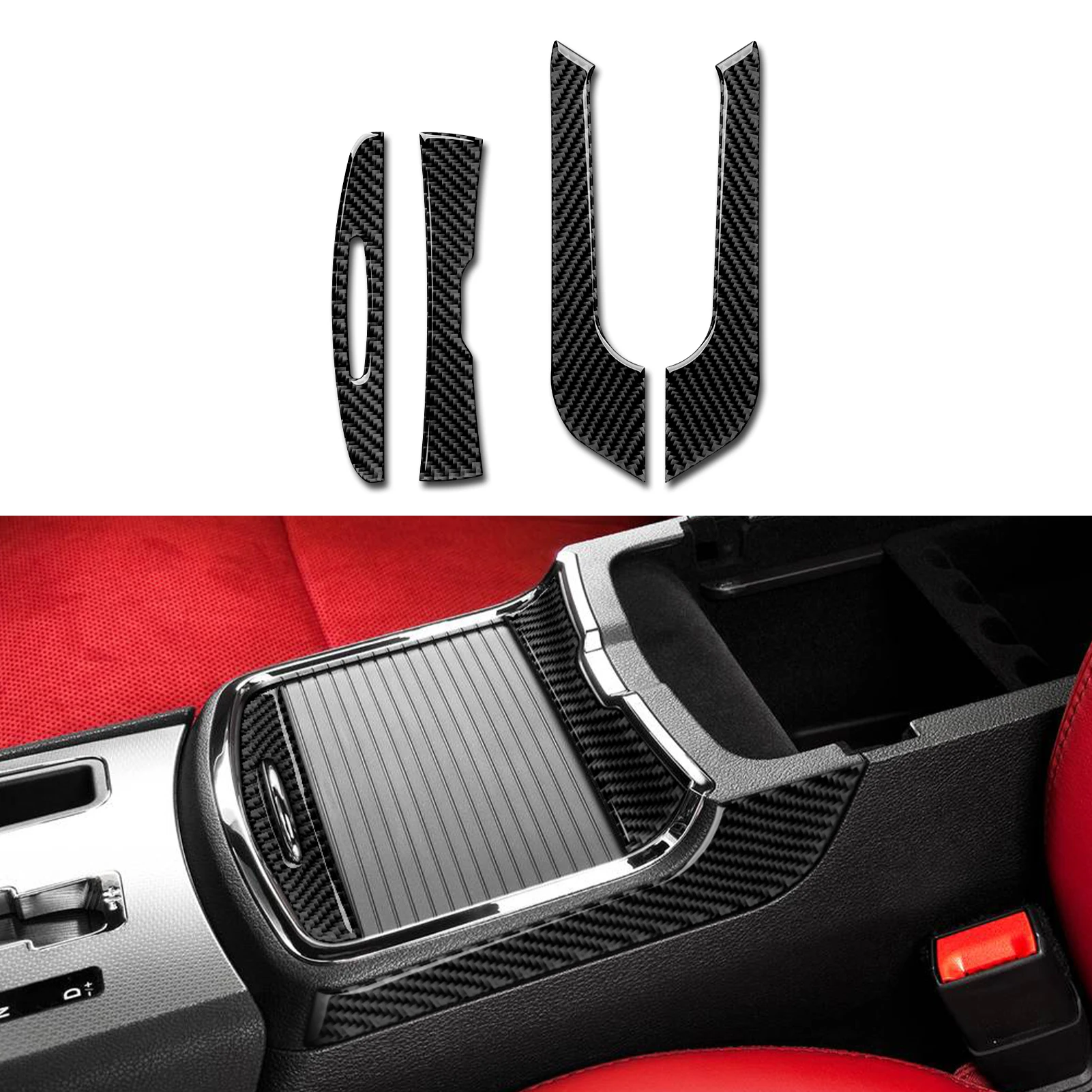 

Carbon Fiber Car Cup Holder Cover Trim Sticker Decal for Dodge Charger 2011-2021 Cup Holder interior Car Accessories