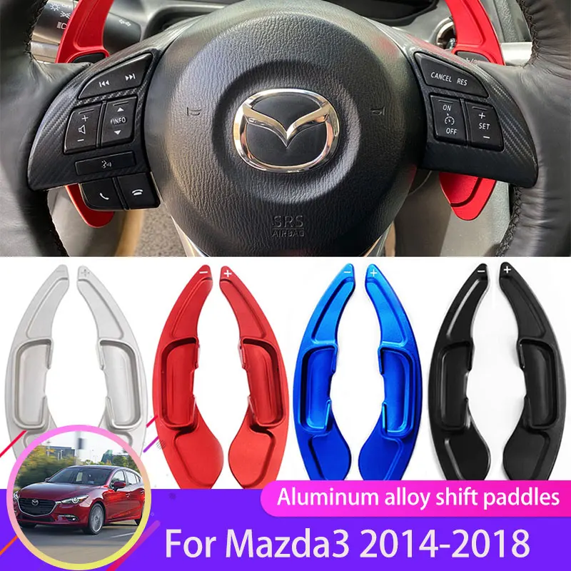 2 шт. алюминиевые чехлы на руль автомобиля для Mazda3 3 Axela BM BN 2014 2015 2016 2017 2018 DSG - купить