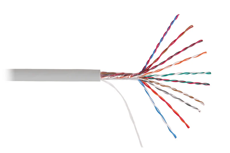 IEK  ITK Кабель связи витая пара U/UTP, кат.5E 10х2х24AWG solid, PVC, 305м, серый LC1-C5E10-111