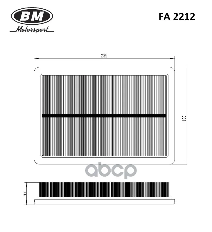 Фильтр Воздушный Hyundai: Sonata Iv Kia Bm Fa 2212 BM-Motorsport арт. FA
