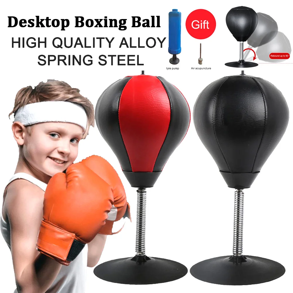 

PU Desktop Boxing Ball Stress Relief Inflatable Punching MMA Speed Reflex Training Muay Thai Exercise Sports Fitness Equipment