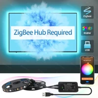 zigbee 3 0 usb rgbw tv led strip light dc5v app control work with hub bridge echo plus alexa voice control for tv backlight