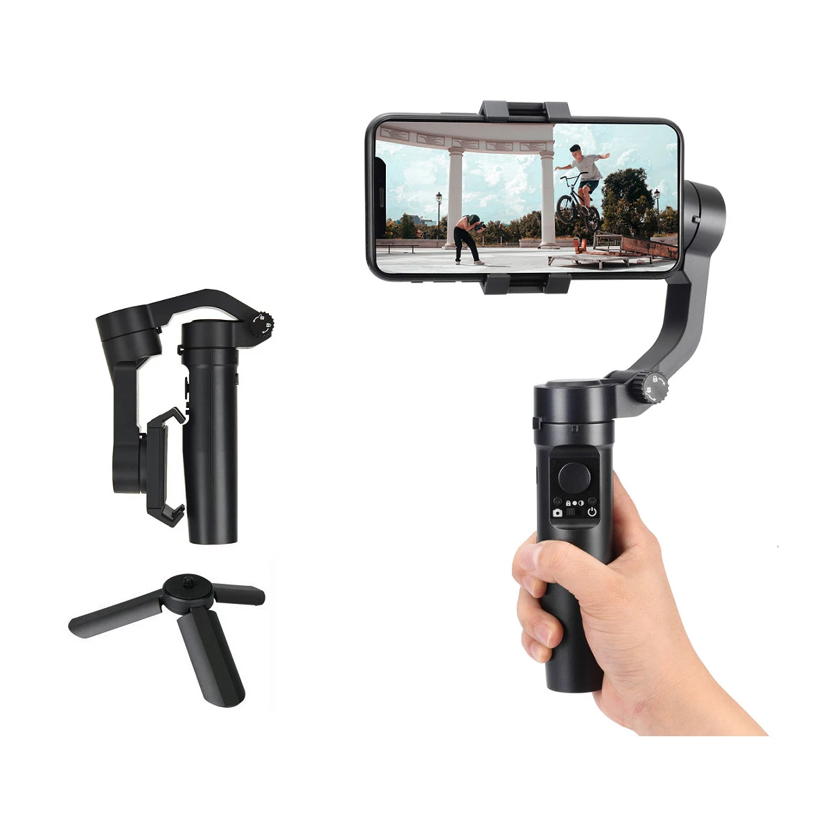 

3 Axis USB Charging Video Record Handheld Gimbal Smartphone Stabilizer Vlog Bluetooth Connection Kit Selfie Stick Tripod