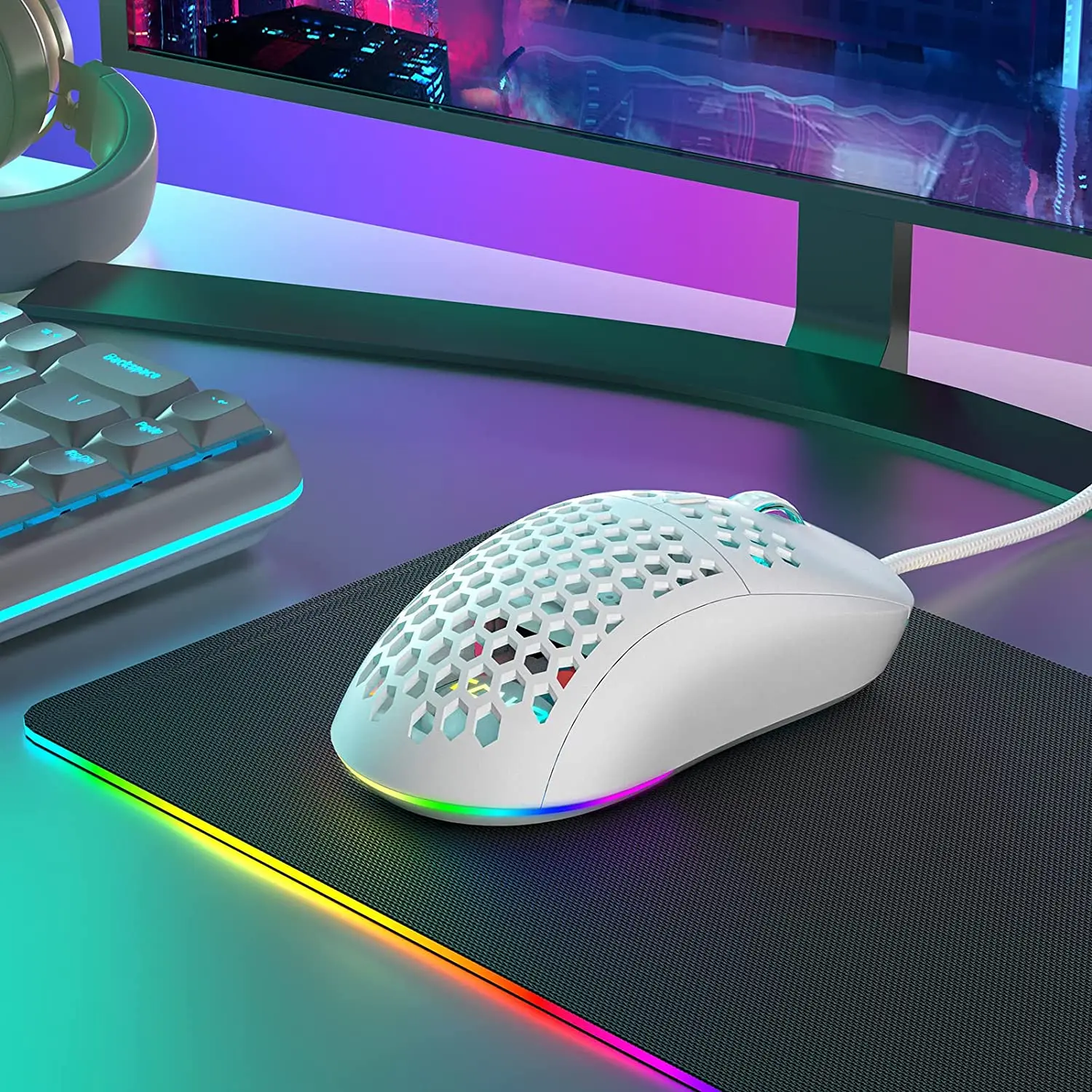 Эргономичная USB-мышь TMKB M1SE 12800DPI игровая RGB-мышь 6 кнопок