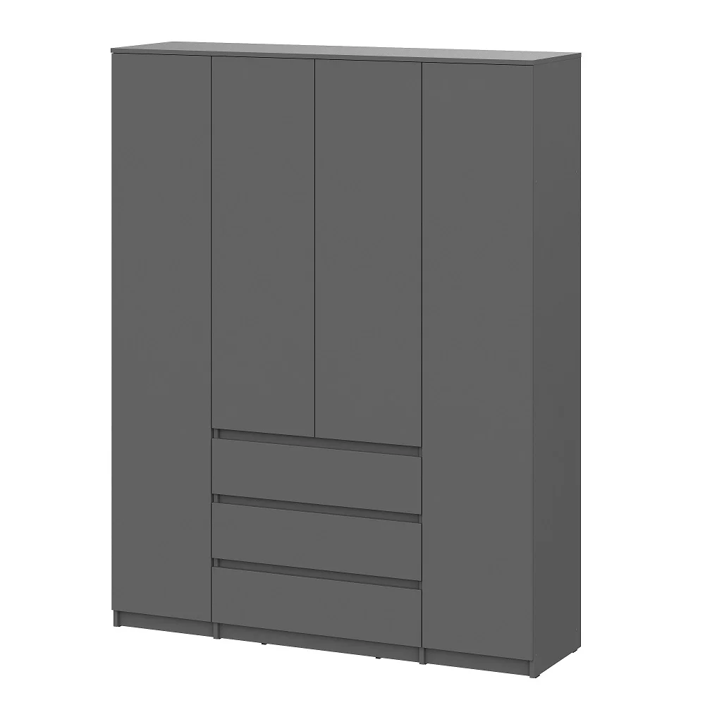 Шкаф для одежды и белья 4х дверный Денвер графит
