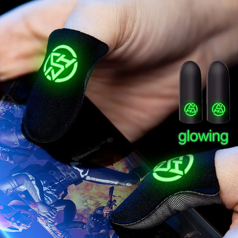 

Luminous Mobile Game Fingertip Gloves Sweat Proof Anti-slip Touch Screen Finger Sleeve Breathable Enhanced Touch
