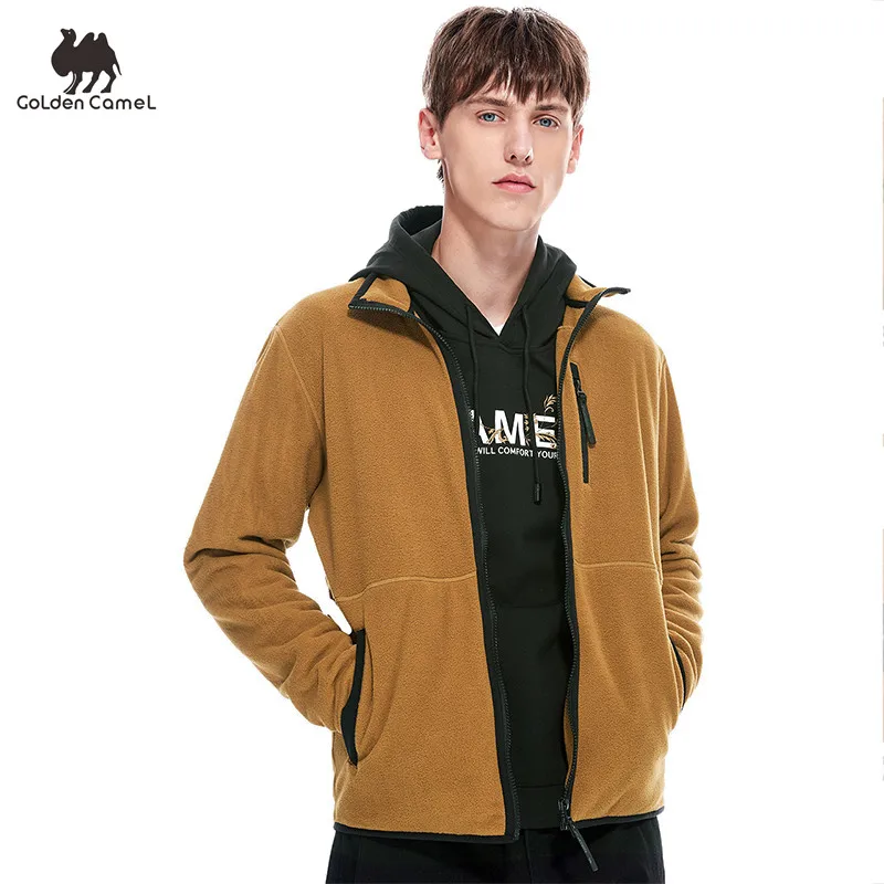 

Goldencamel Men's Jacket Hiking Jackets StandCollar Fleece Autumn Antistatic Comfortable Warm Men's Windbreaker Men Winter Coats