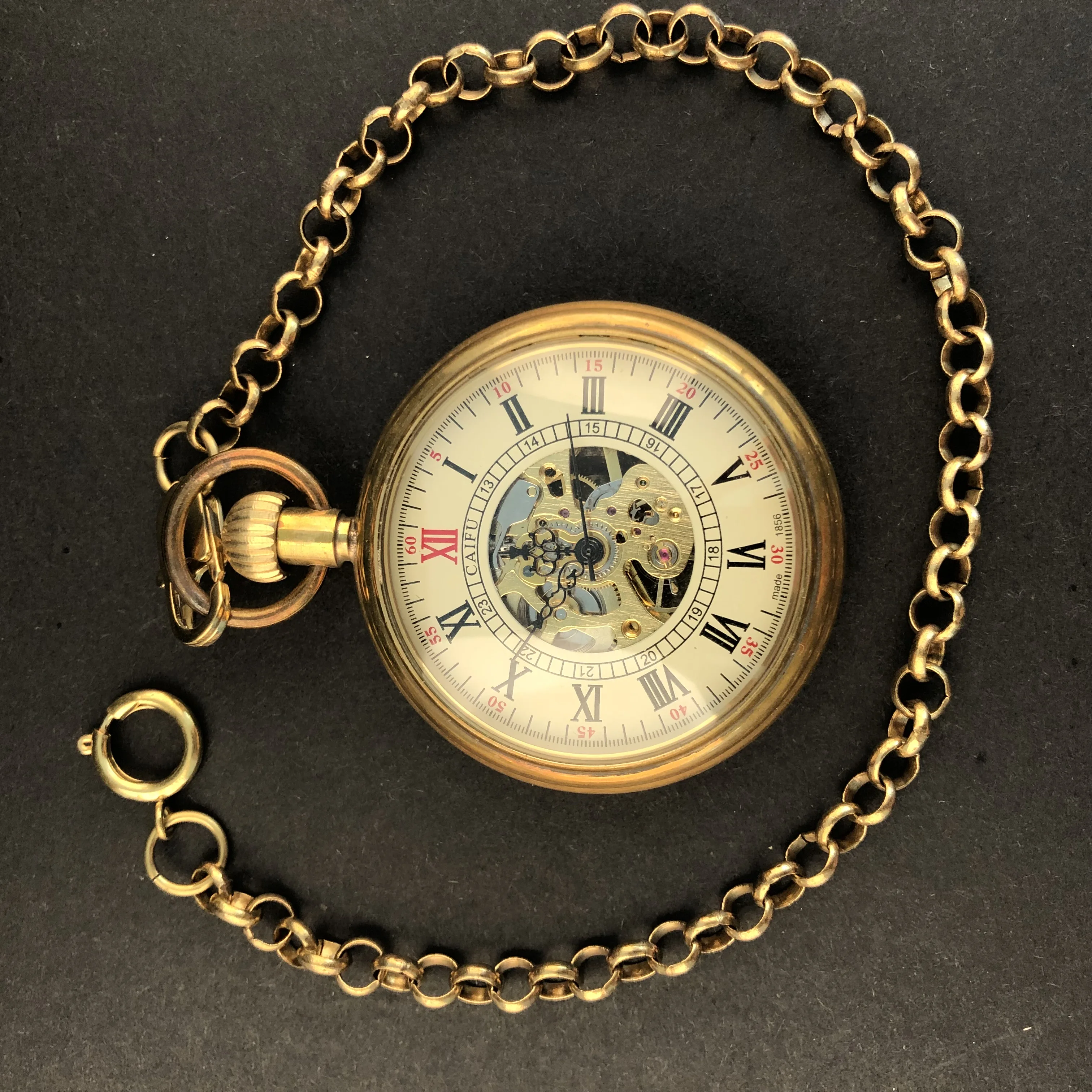 Vintage Unquie Minimalist Roman numerals Mechanical Pocket Watches For Men Women Necklace Pendant with Chain Gifts