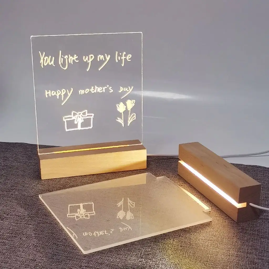 

Luminaria De Escrever Iluminado Lousa Led quadro de notas de acrílico transparente - escreve e apaga